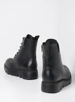 DAMES Wolky Veterlaarzen|Hoge Veterschoenen<Hope XW - zwart leer