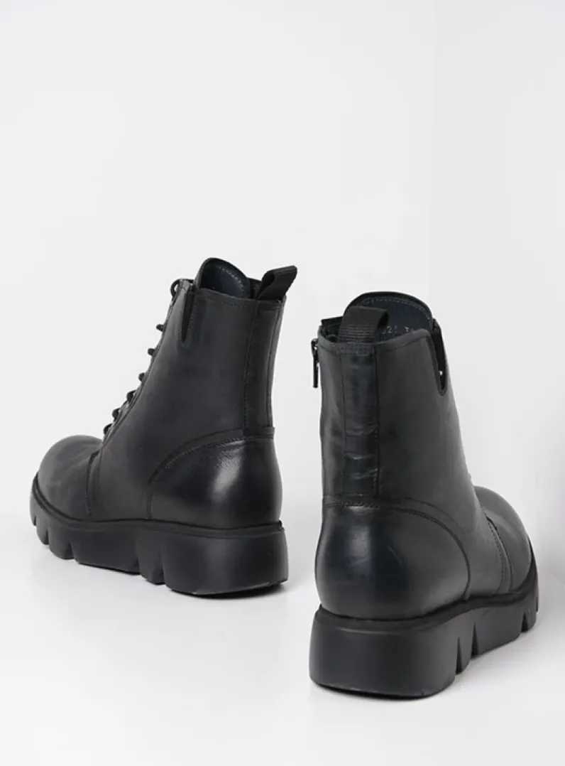 DAMES Wolky Veterlaarzen|Hoge Veterschoenen<Hope XW - zwart leer