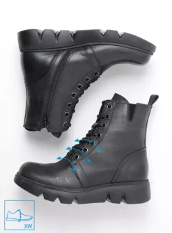 DAMES Wolky Veterlaarzen|Hoge Veterschoenen<Hope XW - zwart leer