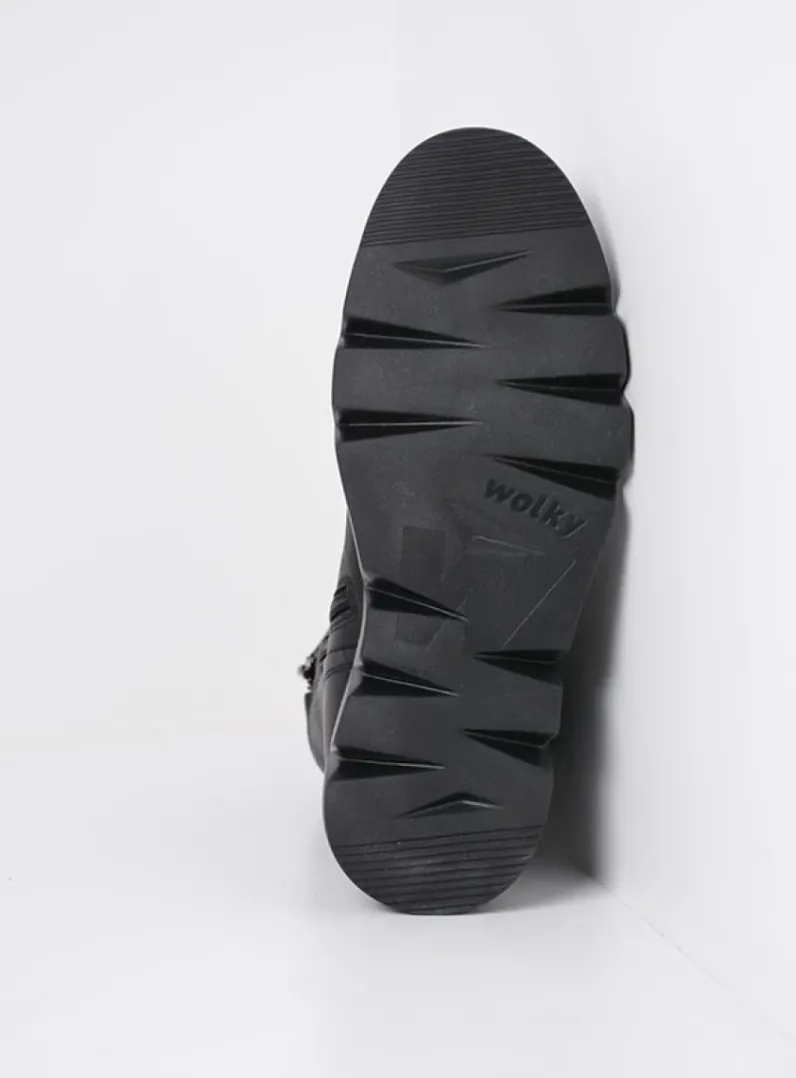 DAMES Wolky Veterlaarzen|Hoge Veterschoenen<Hope XW - zwart leer