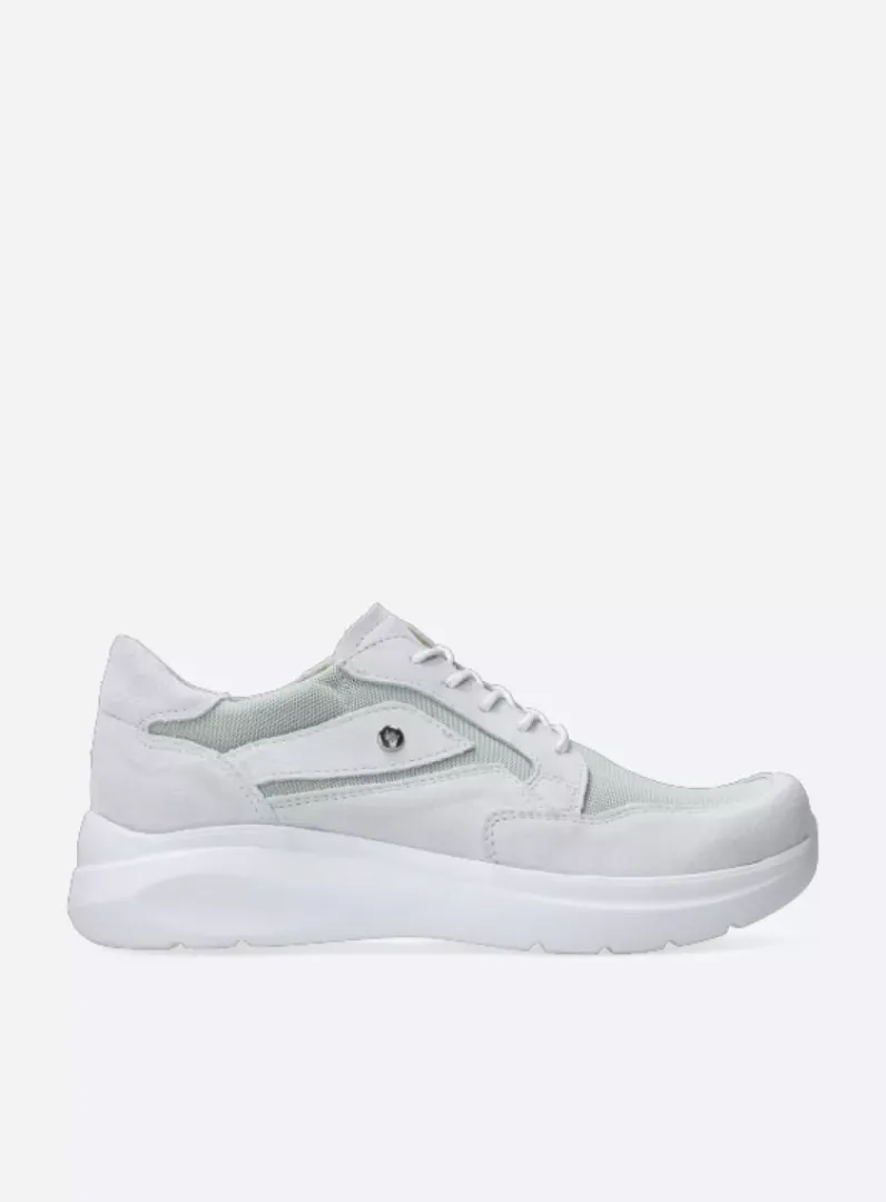DAMES Wolky Lage Veterschoenen|Sneakers<Impact S2F - wit/grijsgroen combi stretchleer