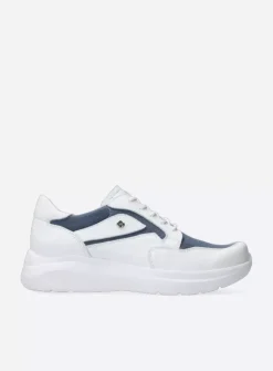 DAMES Wolky Lage Veterschoenen|Sneakers<Impact S2F - wit/jeans combi stretch leer