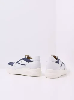 DAMES Wolky Lage Veterschoenen|Sneakers<Impact S2F - wit/jeans combi stretch leer
