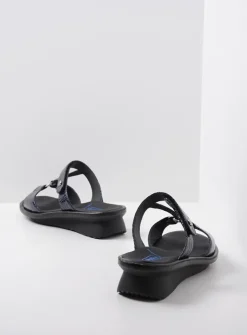 DAMES Wolky Slippers<Isa - blauw crocolook lakleer