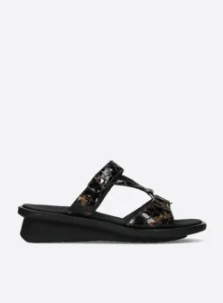 DAMES Wolky Slippers<Isa - brons croco lakleer