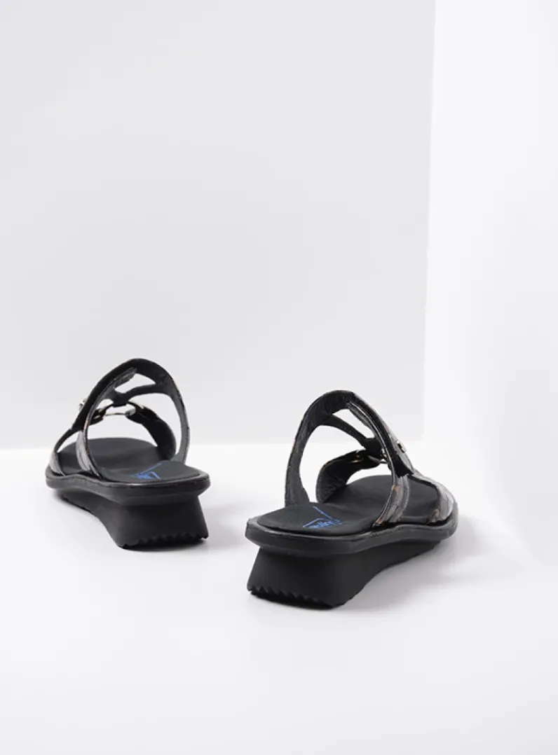 DAMES Wolky Slippers<Isa - brons croco lakleer