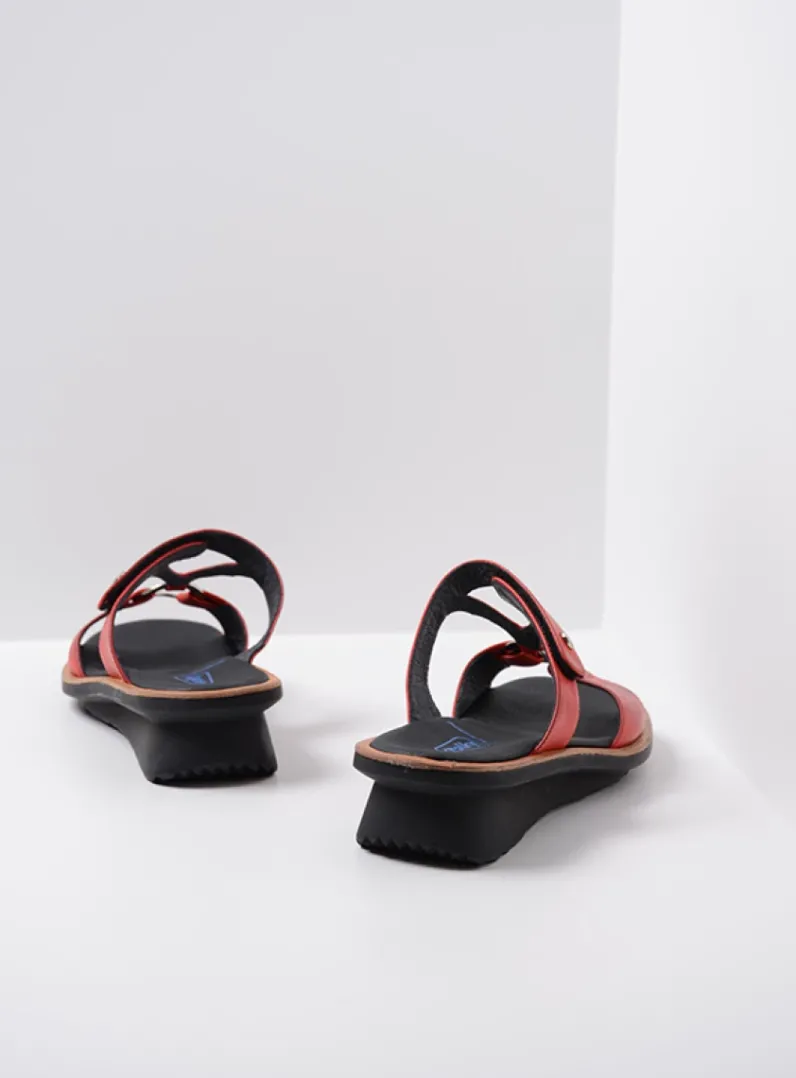 DAMES Wolky Slippers<Isa - rood leer