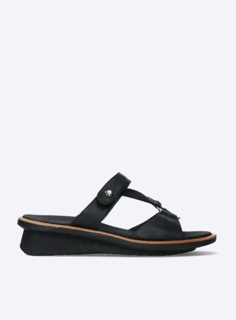 DAMES Wolky Slippers<Isa - zwart leer