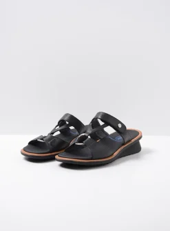 DAMES Wolky Slippers<Isa - zwart leer