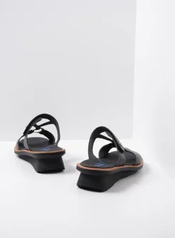 DAMES Wolky Slippers<Isa - zwart leer