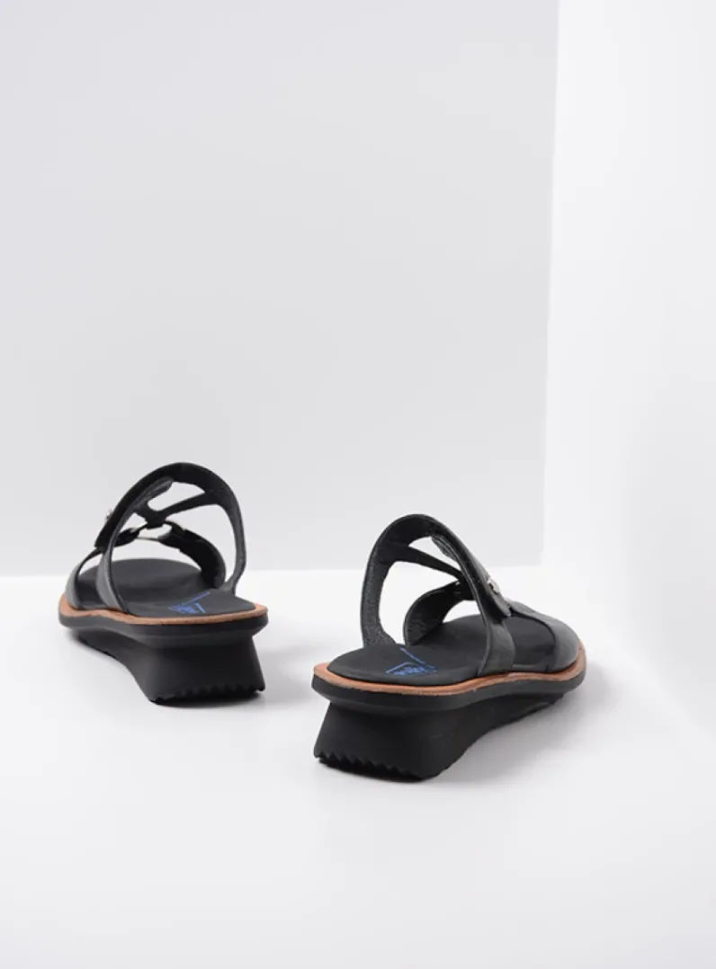 DAMES Wolky Slippers<Isa - zwart leer