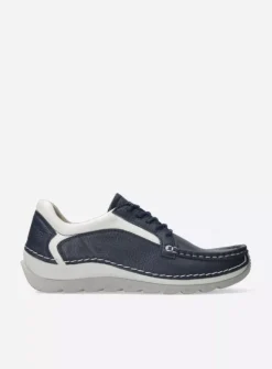 DAMES Wolky Lage Veterschoenen<Japura - blauw leer