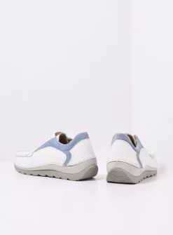 DAMES Wolky Lage Veterschoenen<Japura - wit-lichtblauw leer