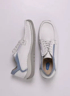 DAMES Wolky Lage Veterschoenen<Japura - wit-lichtblauw leer