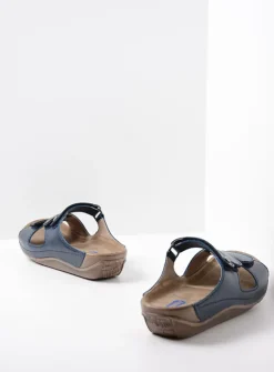DAMES Wolky Slippers<Jasper - blauw geolied leer