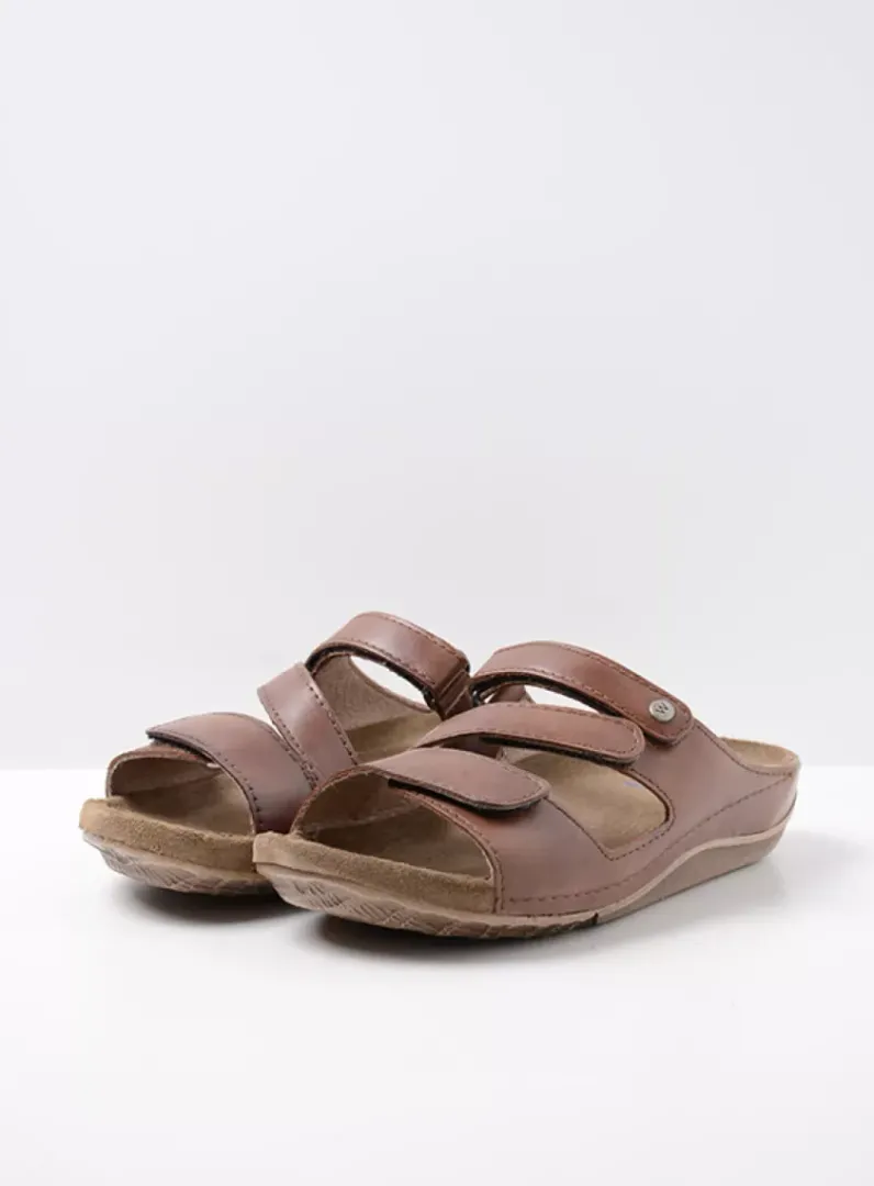 DAMES Wolky Slippers<Jasper - cognac leer