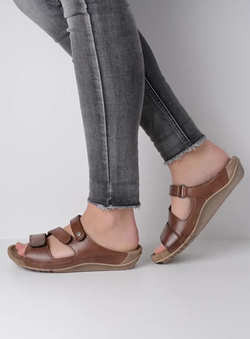 DAMES Wolky Slippers<Jasper - cognac leer