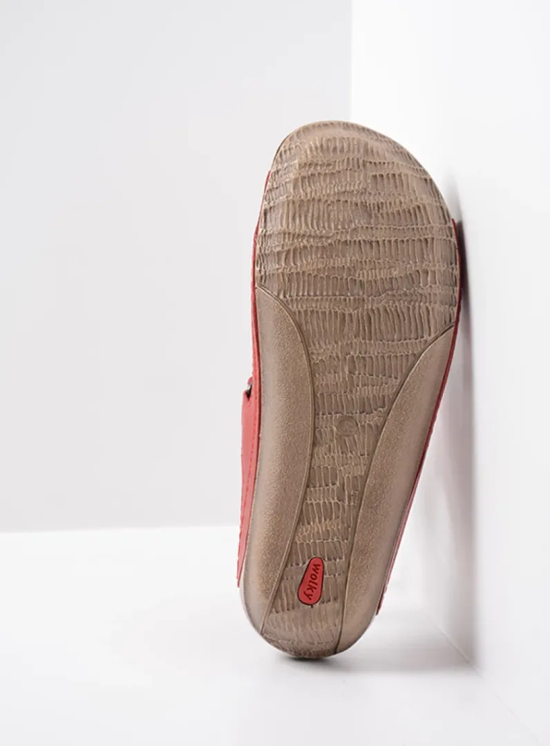 DAMES Wolky Slippers<Jasper - rood leer