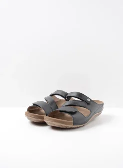 DAMES Wolky Slippers<Jasper - zwart leer