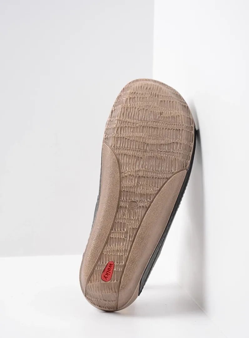 DAMES Wolky Slippers<Jasper - zwart leer