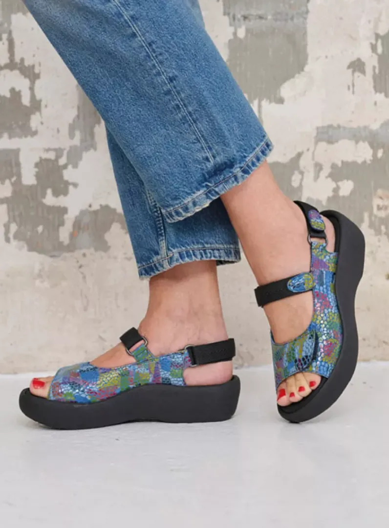 DAMES Wolky Sandalen<Jewel - jeansblauw/multi leer