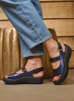 DAMES Wolky Sandalen<Jewel - marineblauw metallic nubuck