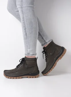 DAMES Wolky Hoge Veterschoenen|Herfst/Winter<Jump - asfalt nubuck