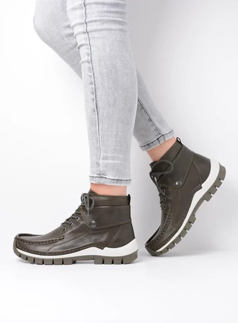 DAMES Wolky Hoge Veterschoenen|Herfst/Winter<Jump - cactus leer