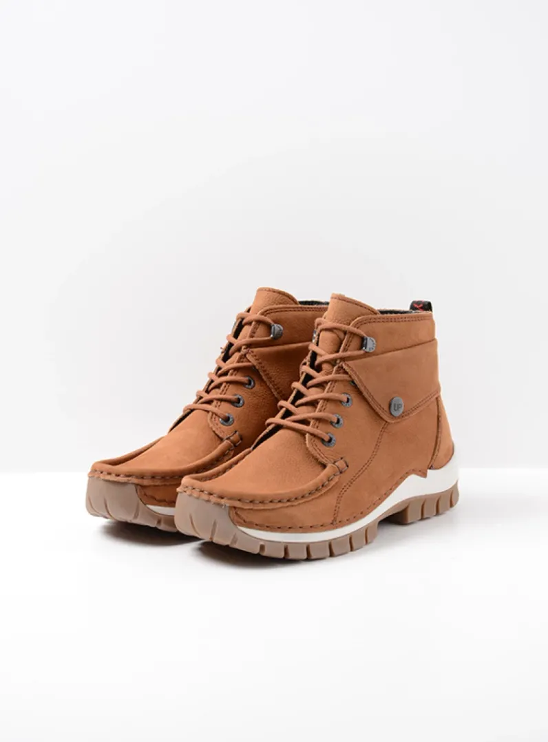 DAMES Wolky Hoge Veterschoenen|Herfst/Winter<Jump - cognac nubuck