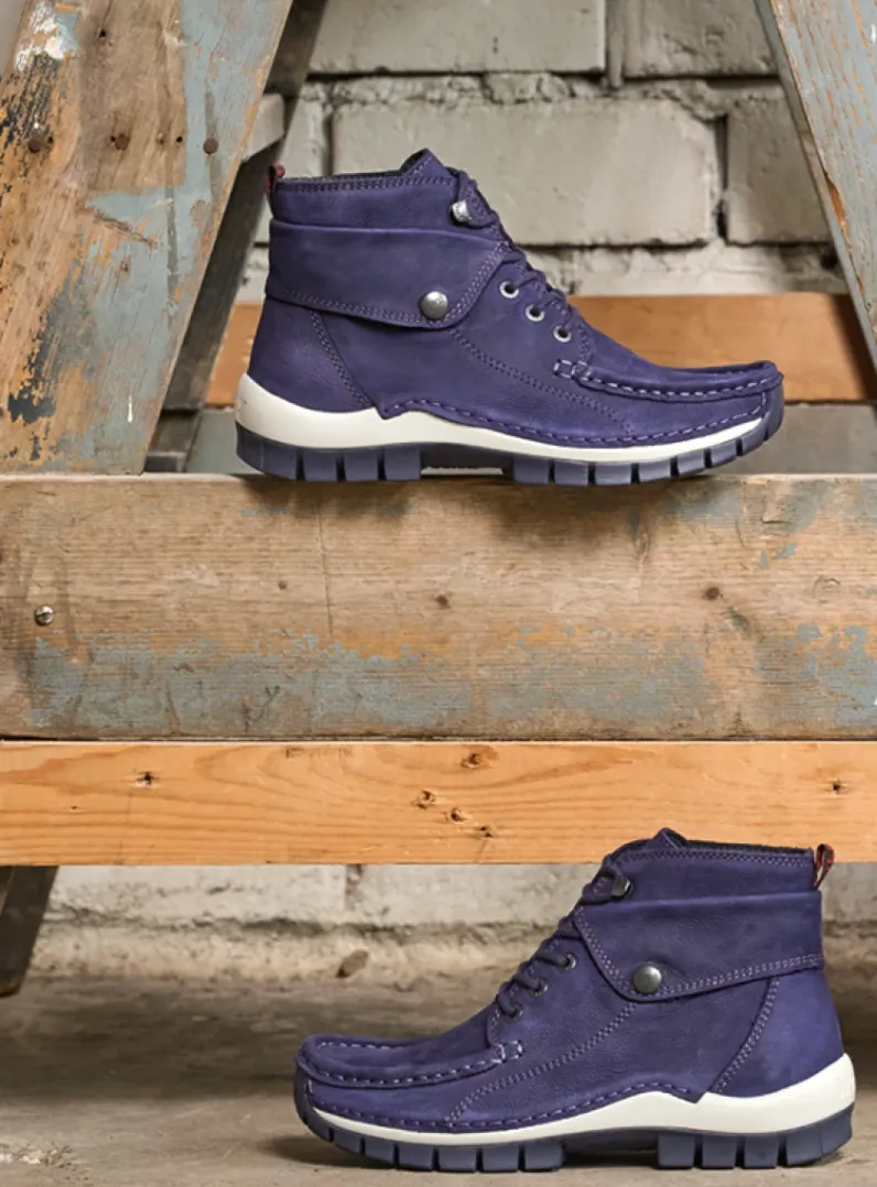 DAMES Wolky Hoge Veterschoenen|Herfst/Winter<Jump - paars nubuck