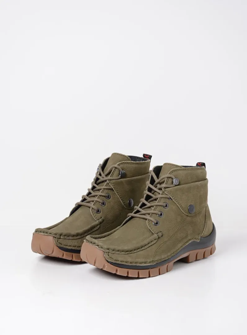 DAMES Wolky Hoge Veterschoenen|Herfst/Winter<Jump - pesto groen nubuck