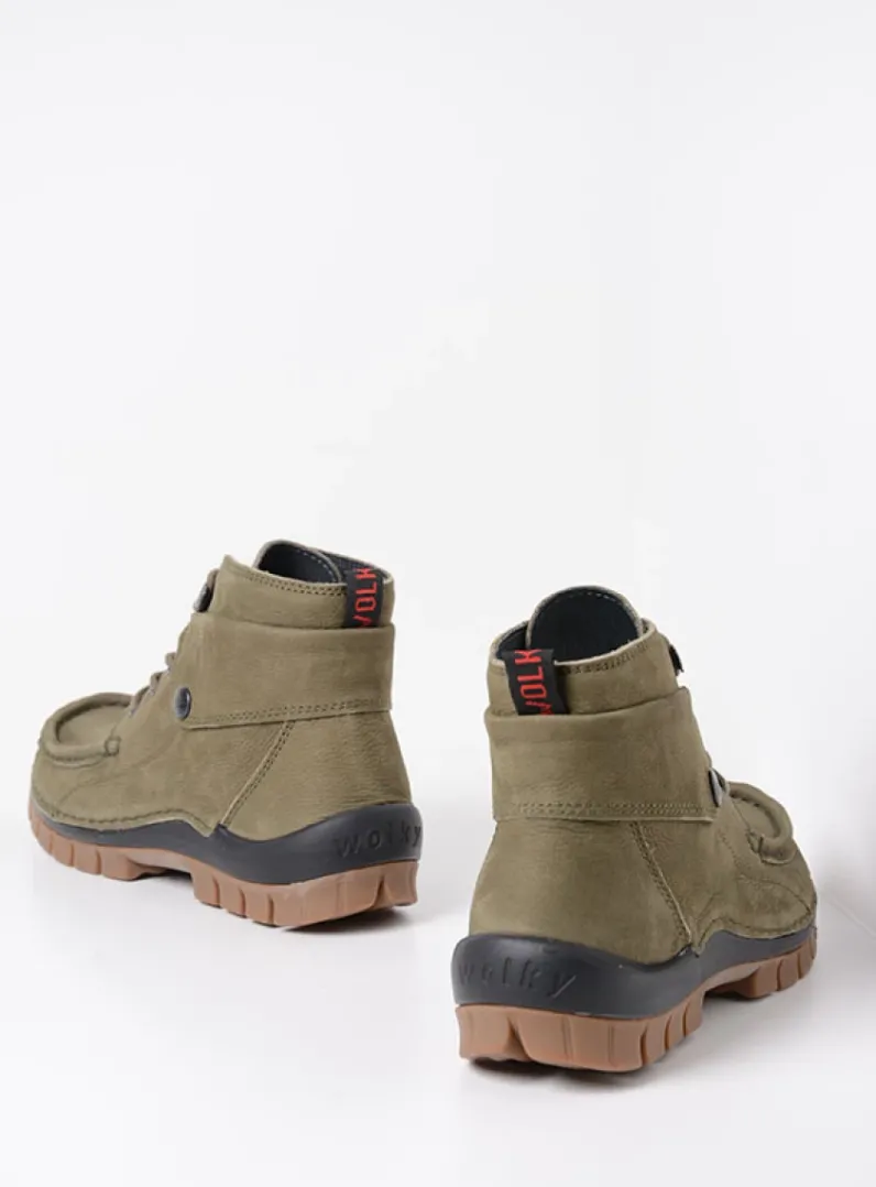 DAMES Wolky Hoge Veterschoenen|Herfst/Winter<Jump - pesto groen nubuck