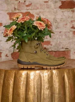 DAMES Wolky Hoge Veterschoenen|Herfst/Winter<Jump - pesto groen nubuck