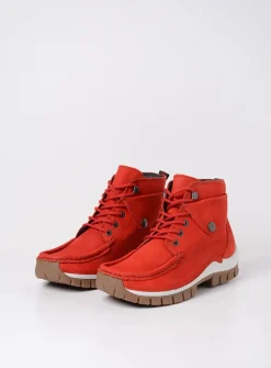 DAMES Wolky Hoge Veterschoenen|Herfst/Winter<Jump - rood nubuck