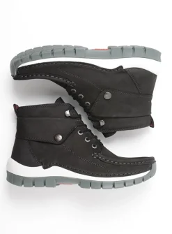 DAMES Wolky Hoge Veterschoenen|Herfst/Winter<Jump - zwart grijsgroen nubuck
