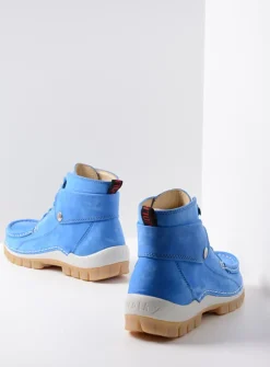 DAMES Wolky Hoge Veterschoenen<Jump Summer - hemelsblauw nubuck