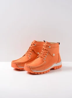DAMES Wolky Hoge Veterschoenen<Jump Summer - oranje nubuck