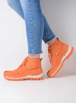 DAMES Wolky Hoge Veterschoenen<Jump Summer - oranje nubuck
