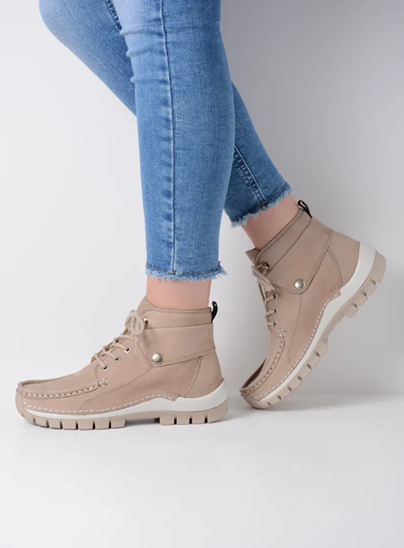 DAMES Wolky Hoge Veterschoenen<Jump Summer - safari nubuck