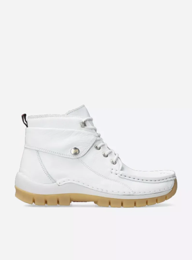 DAMES Wolky Hoge Veterschoenen<Jump Summer - wit leer