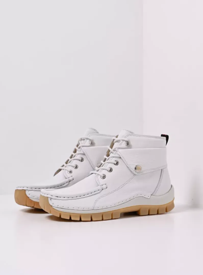 DAMES Wolky Hoge Veterschoenen<Jump Summer - wit leer