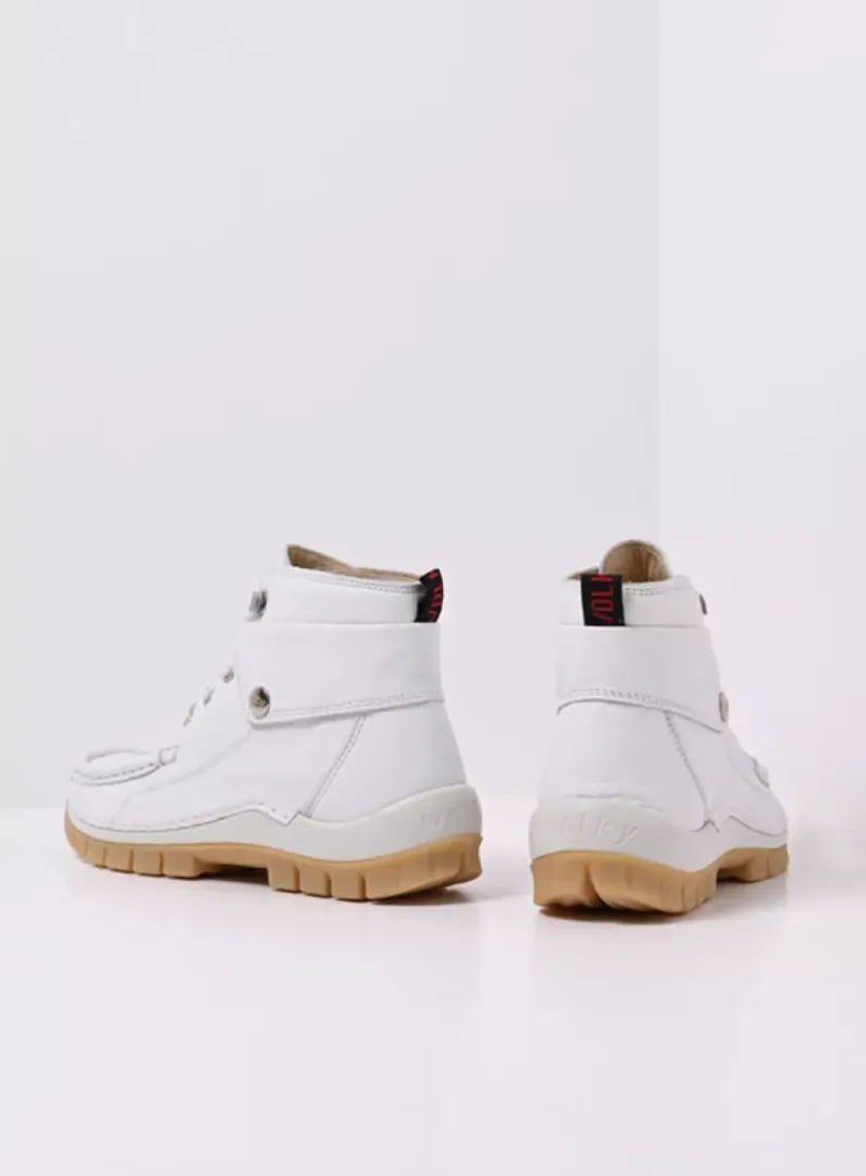 DAMES Wolky Hoge Veterschoenen<Jump Summer - wit leer