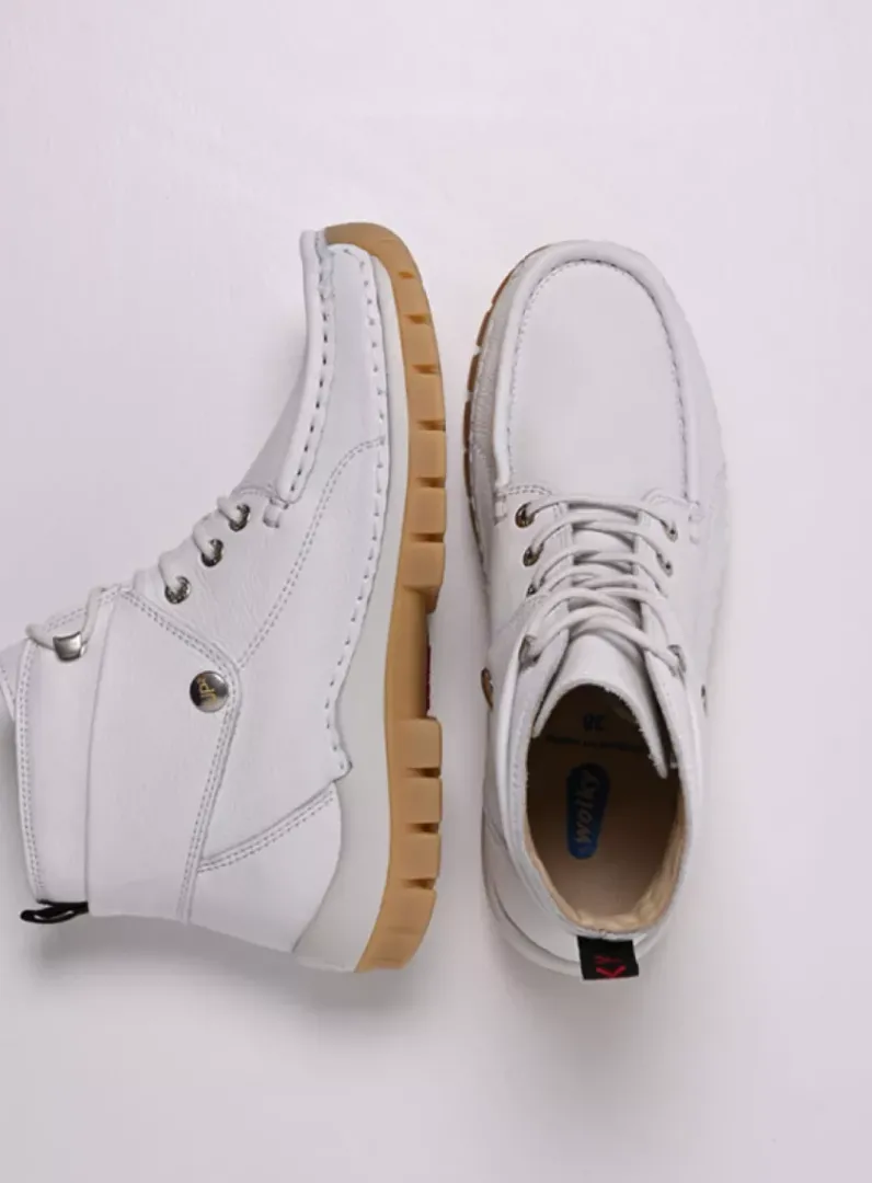 DAMES Wolky Hoge Veterschoenen<Jump Summer - wit leer