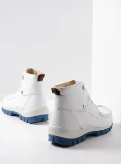 DAMES Wolky Hoge Veterschoenen<Jump Summer - wit/blauw leer