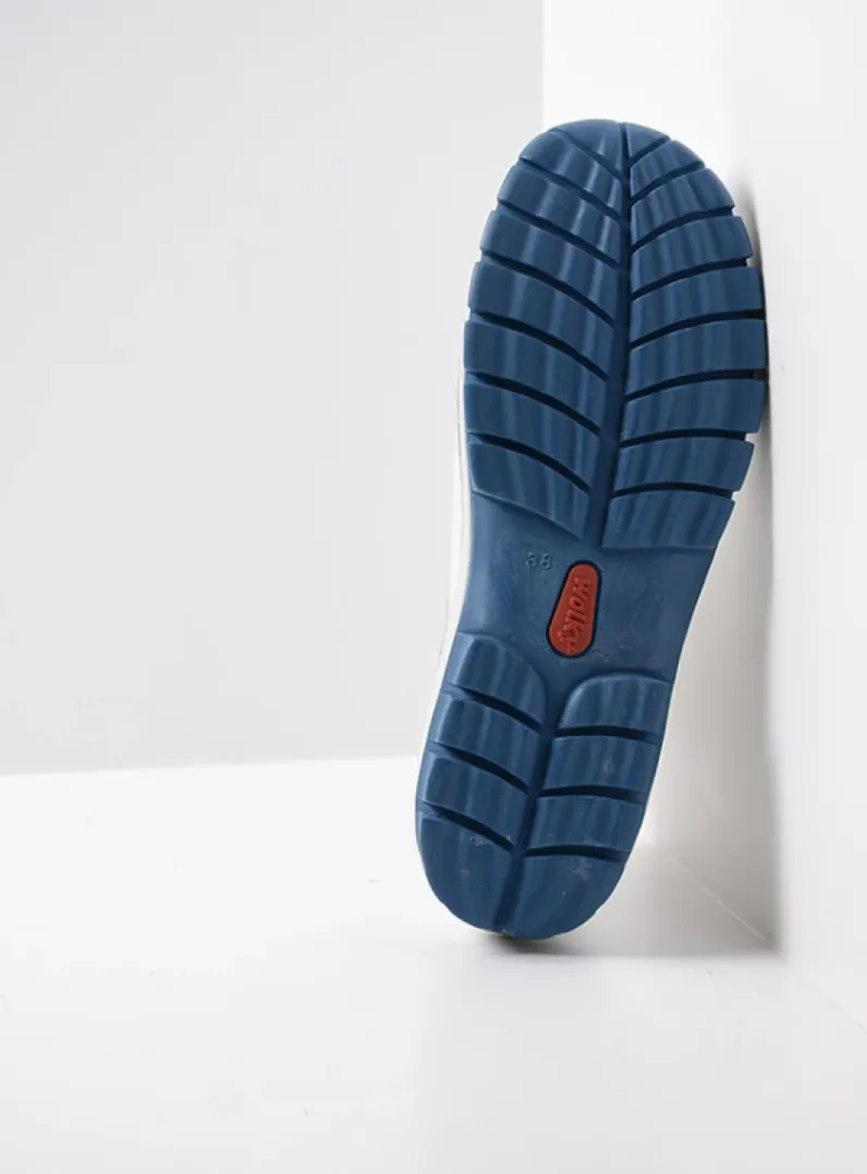 DAMES Wolky Hoge Veterschoenen<Jump Summer - wit/blauw leer