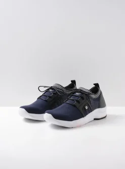 DAMES Wolky Lage Veterschoenen<Kalona - blauw 3D knitting