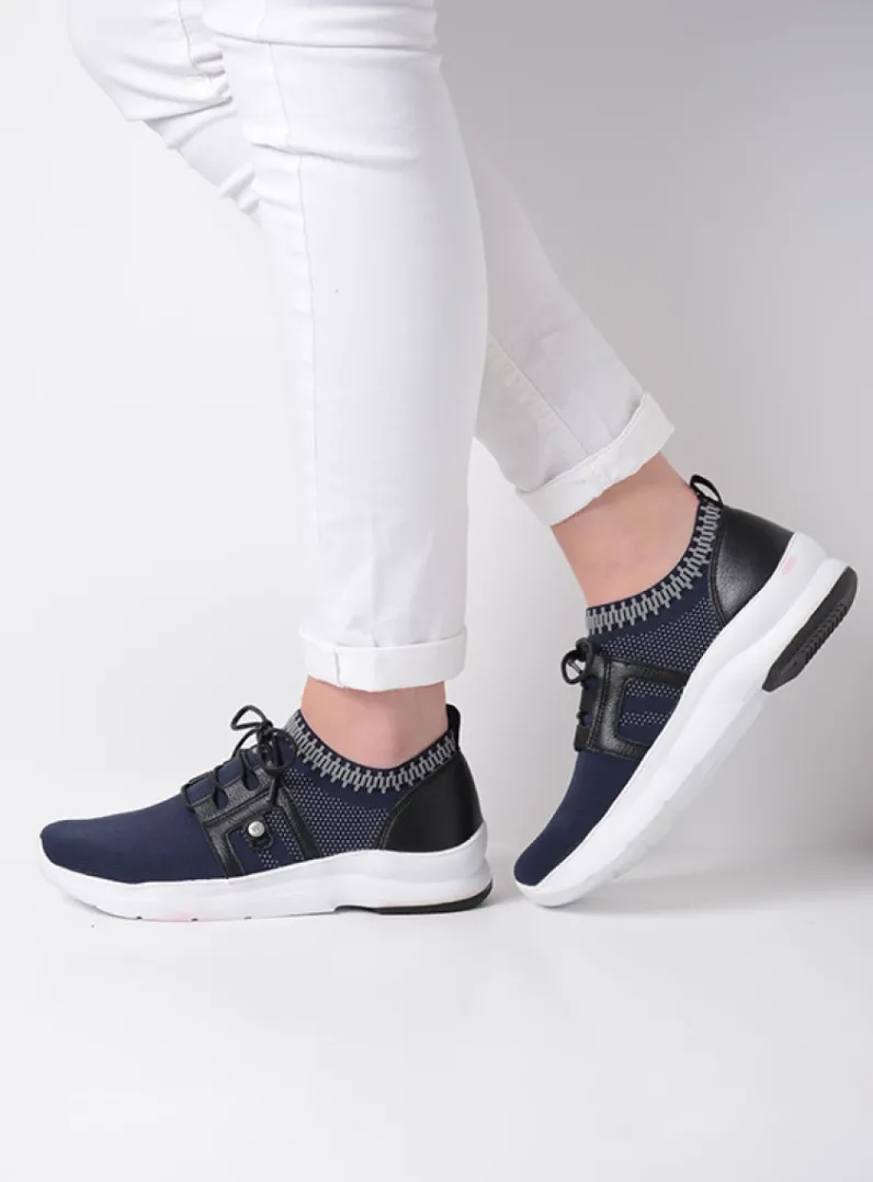 DAMES Wolky Lage Veterschoenen<Kalona - blauw 3D knitting