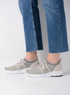 DAMES Wolky Lage Veterschoenen<Kalona - gebroken wit 3D knitting