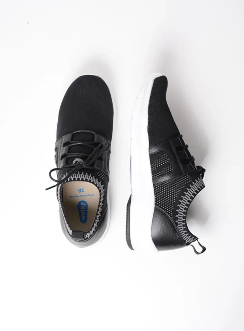 DAMES Wolky Lage Veterschoenen<Kalona - zwart 3D knitting