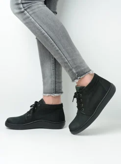 DAMES Wolky Hoge Veterschoenen|Herfst/Winter<Kansas Lady XW - zwart nubuck